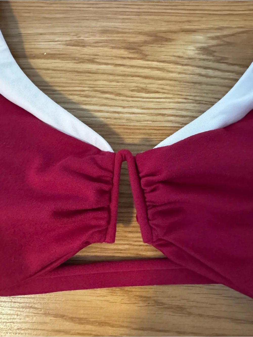 Bombshell Sportswear Maroon Halter Bra and Leggings Set - White Trim